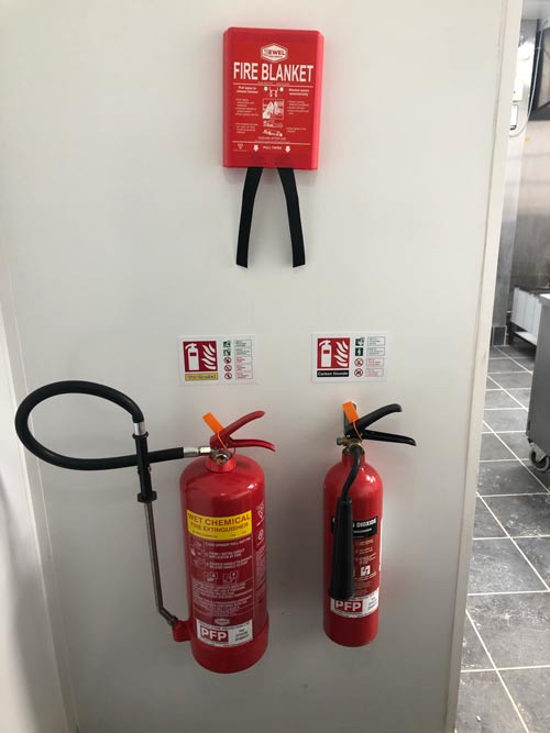 fire extinguisher fire blanket point
