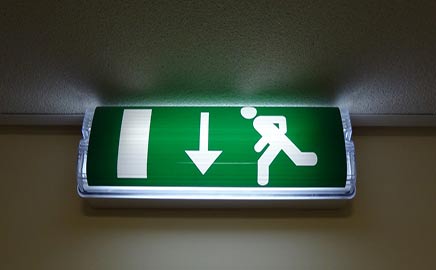 illuminated emergency exit sign